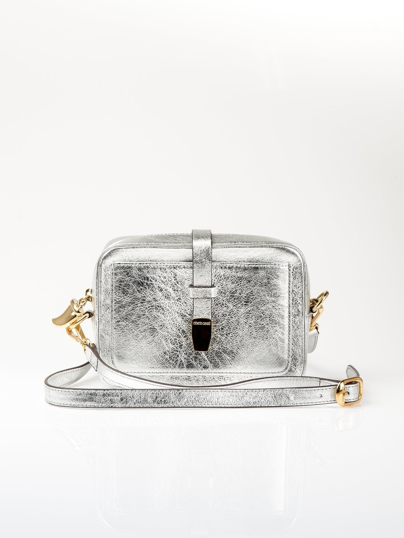 Metallic Silver Pochette Shoulder Bag