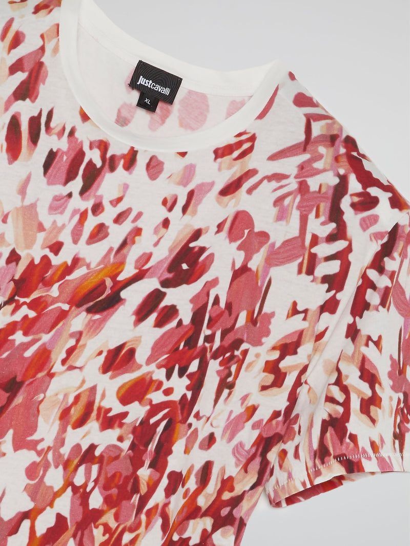 Red Abstract Print T-Shirt