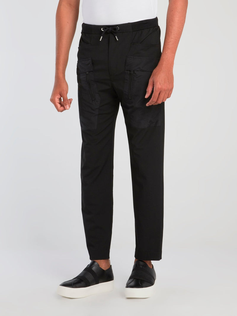 Black Front Pocket Detail Pants