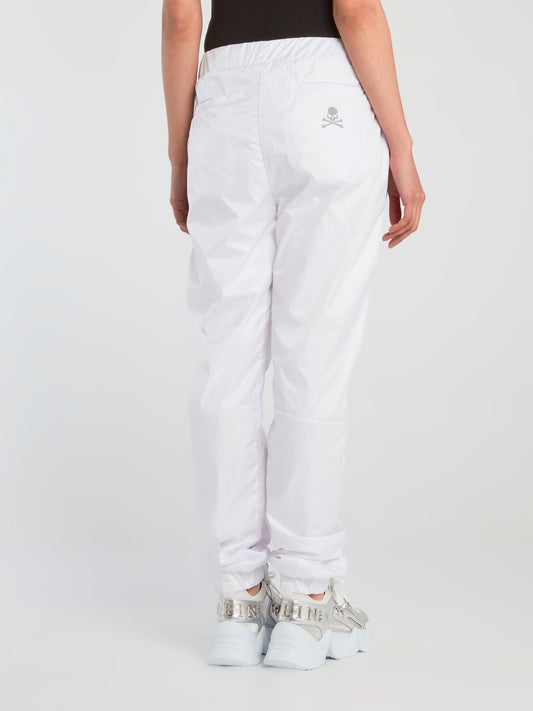 White Nylon Track Trousers