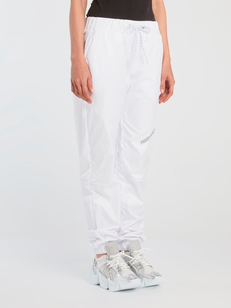 White Nylon Track Trousers