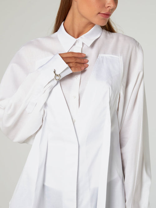 White Cut-Out Kimono Shirt