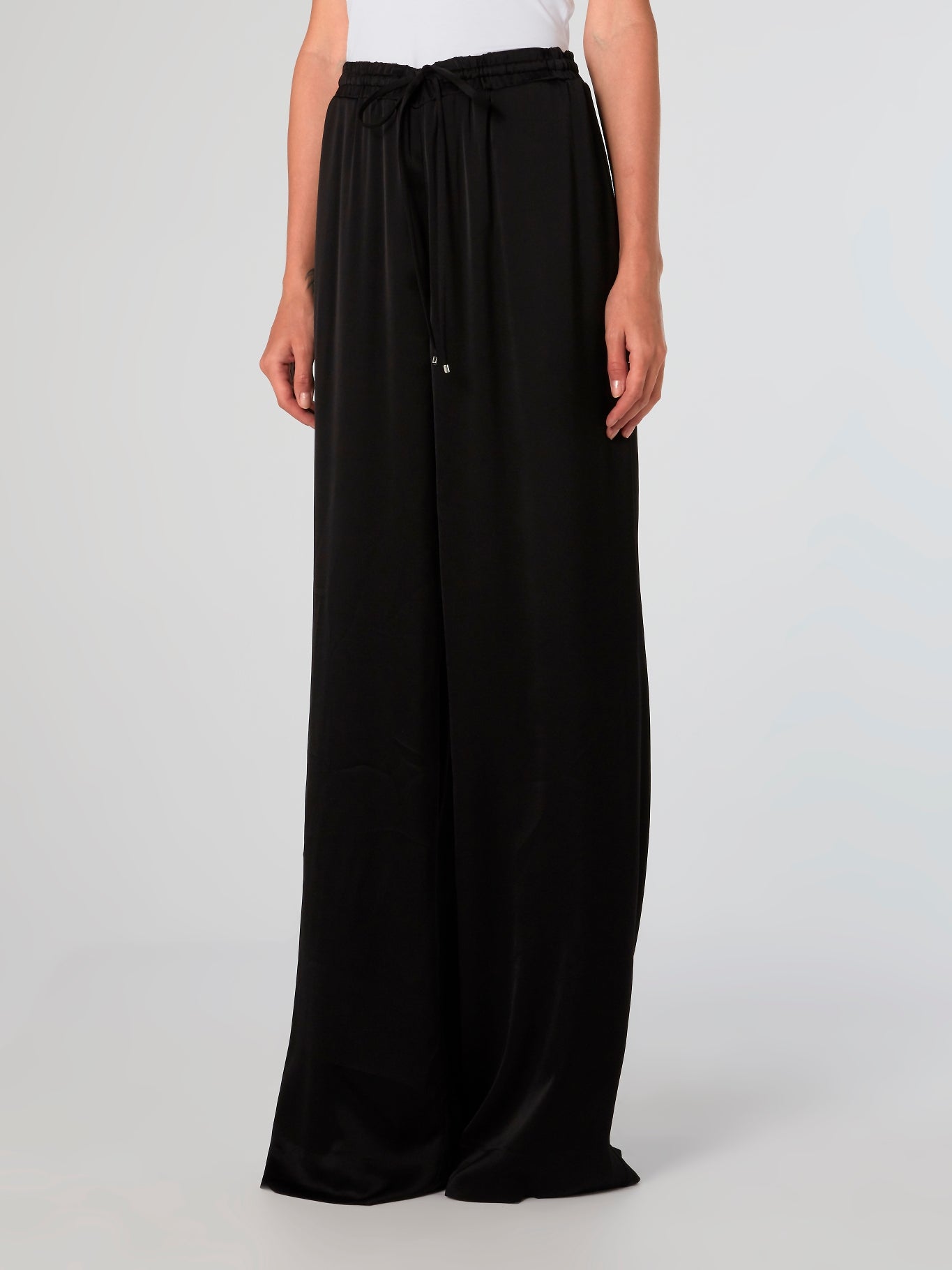 Black Drawstring Palazzo Pants