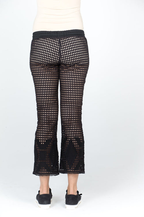 Black Fishnet Bootcut Trousers