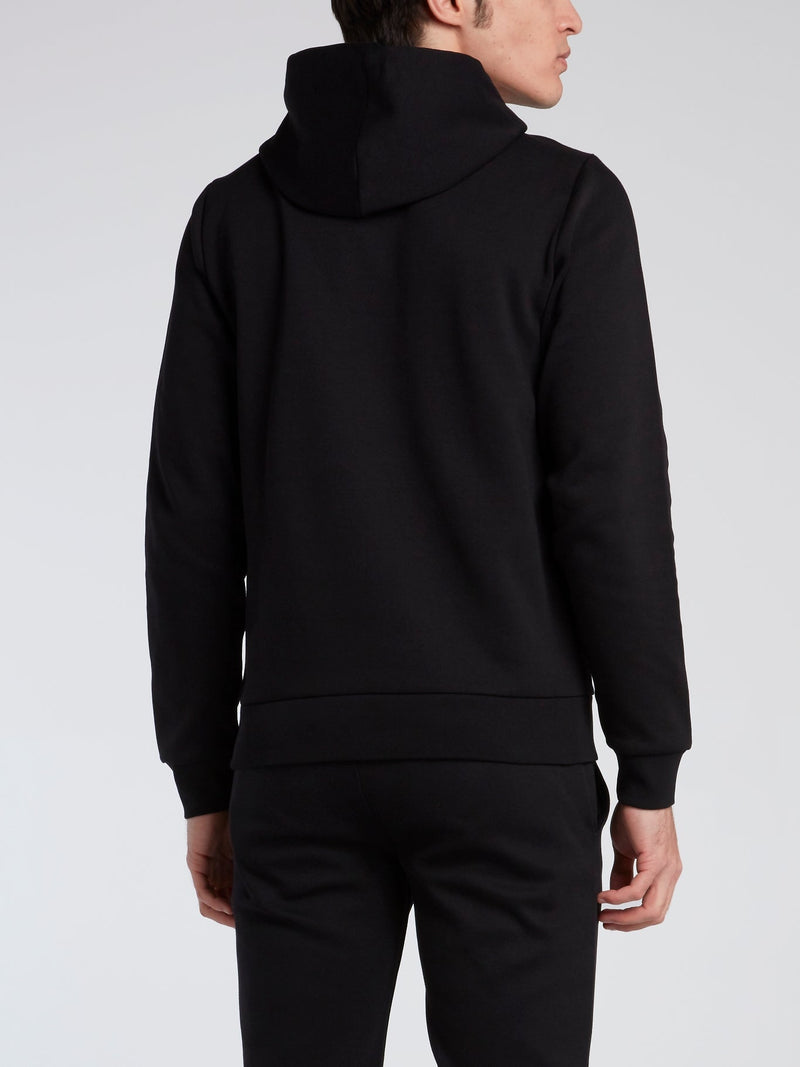 Black Graphic Print Hoodie