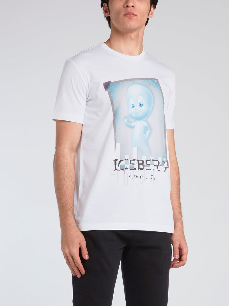 Casper White Round Neck T-Shirt