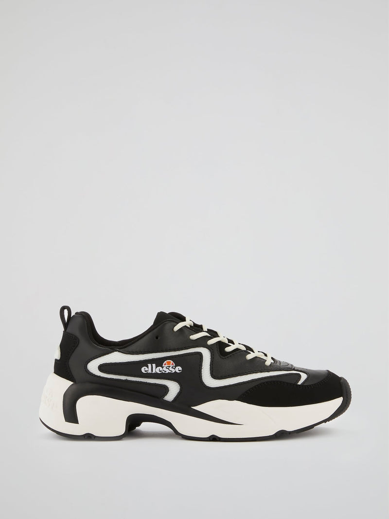 Indus Black Leather Sneakers