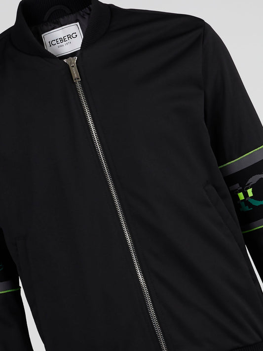 Black Zip-Up Track Jacket