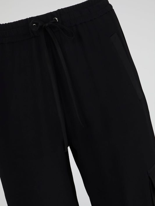 Black Drawstring Hem Pants