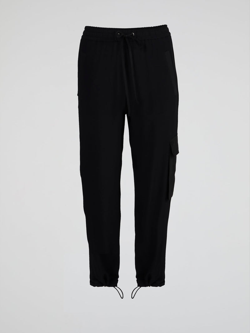 Black Drawstring Hem Pants