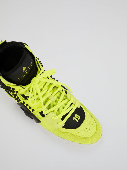 Phantom Kick$ Neon High-Top Sneakers