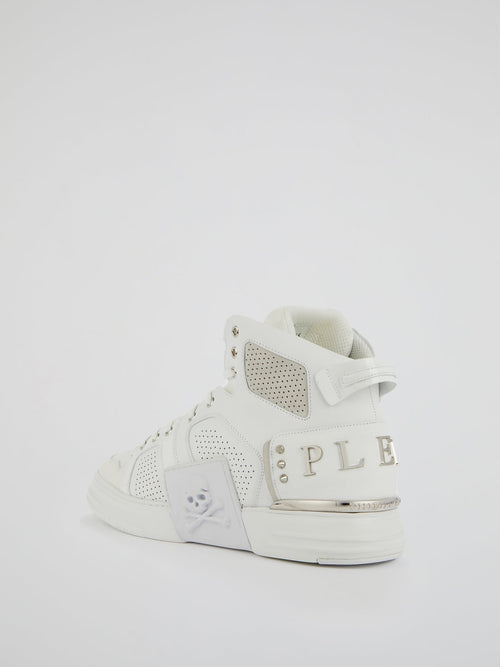 Phantom Kick$ White High-Top Sneakers