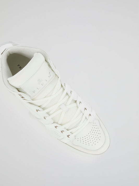 Phantom Kick$ White High-Top Sneakers