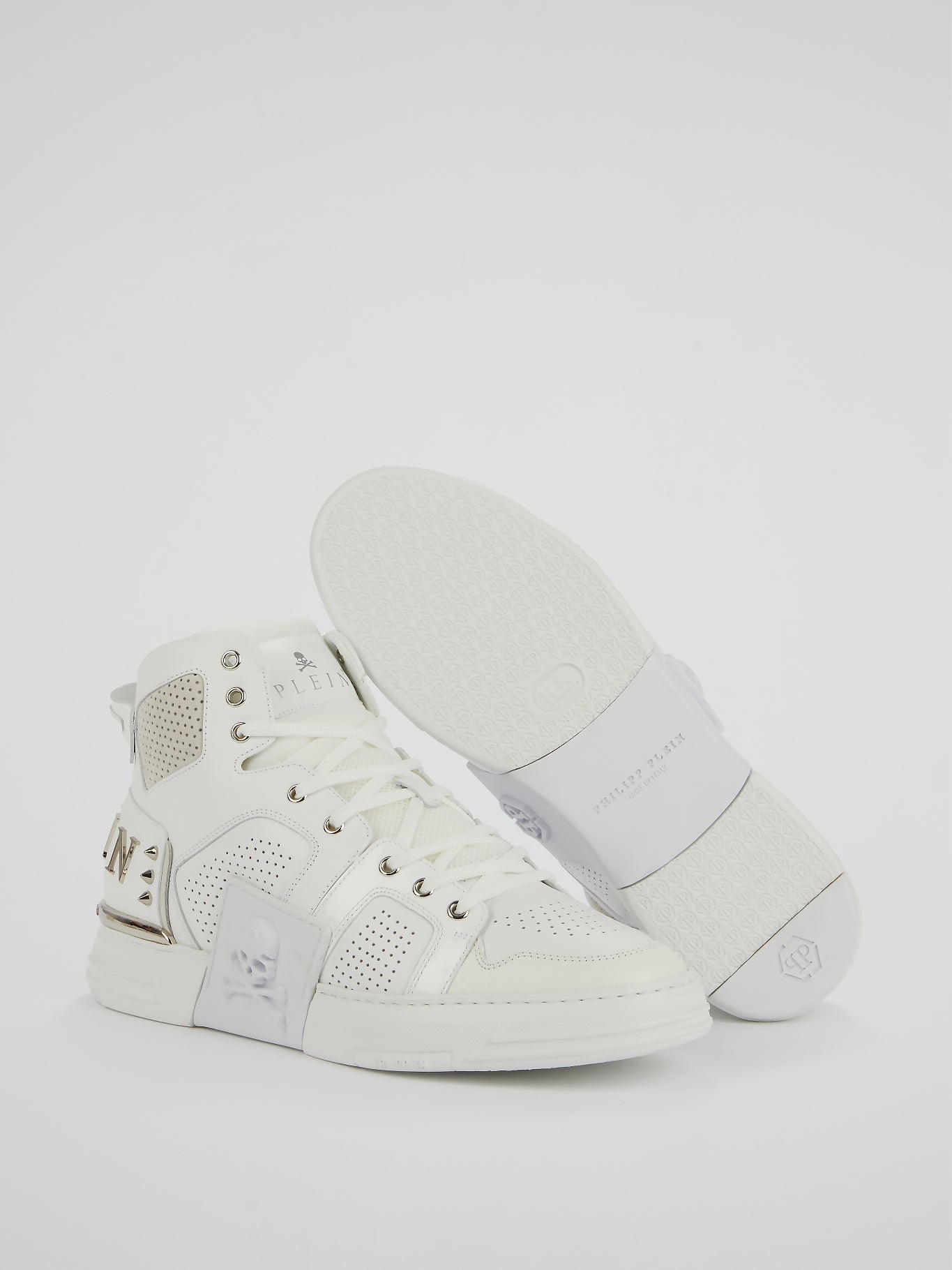 Phantom Kick$ White High-Top Sneakers