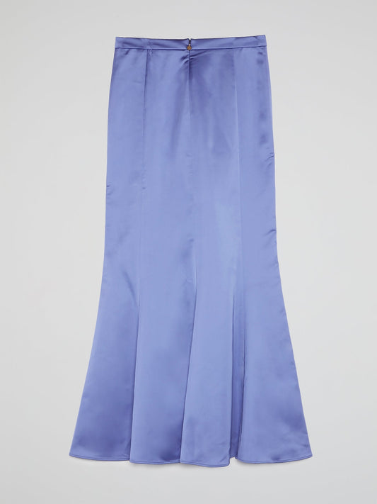 Blue Godet Maxi Skirt