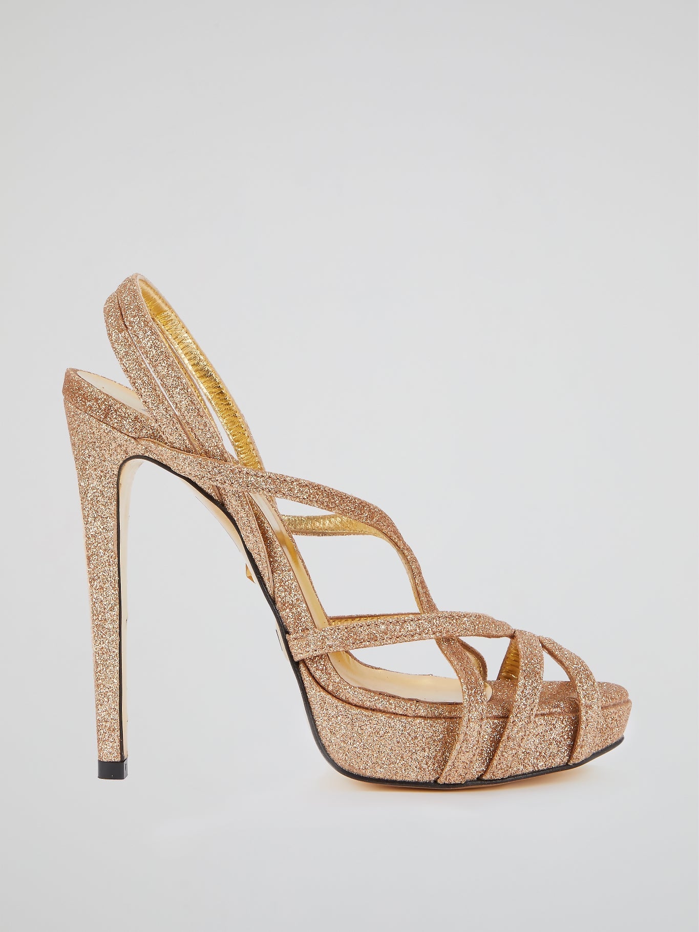 Gold Glittered Slingback Sandals