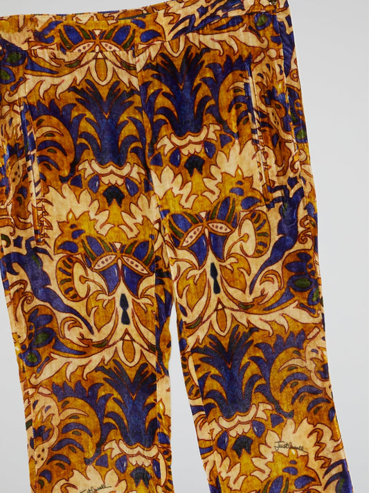 Baroque Print Bootcut Pants