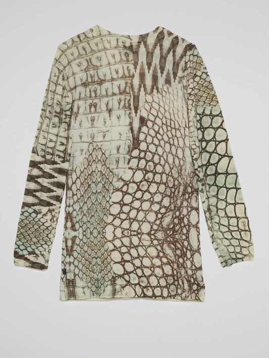 Reptilian Print Cardigan