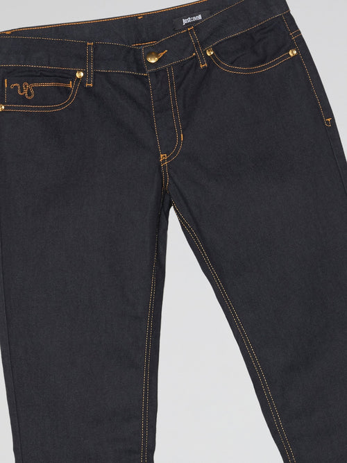 Navy Contrast Stitch Jeans