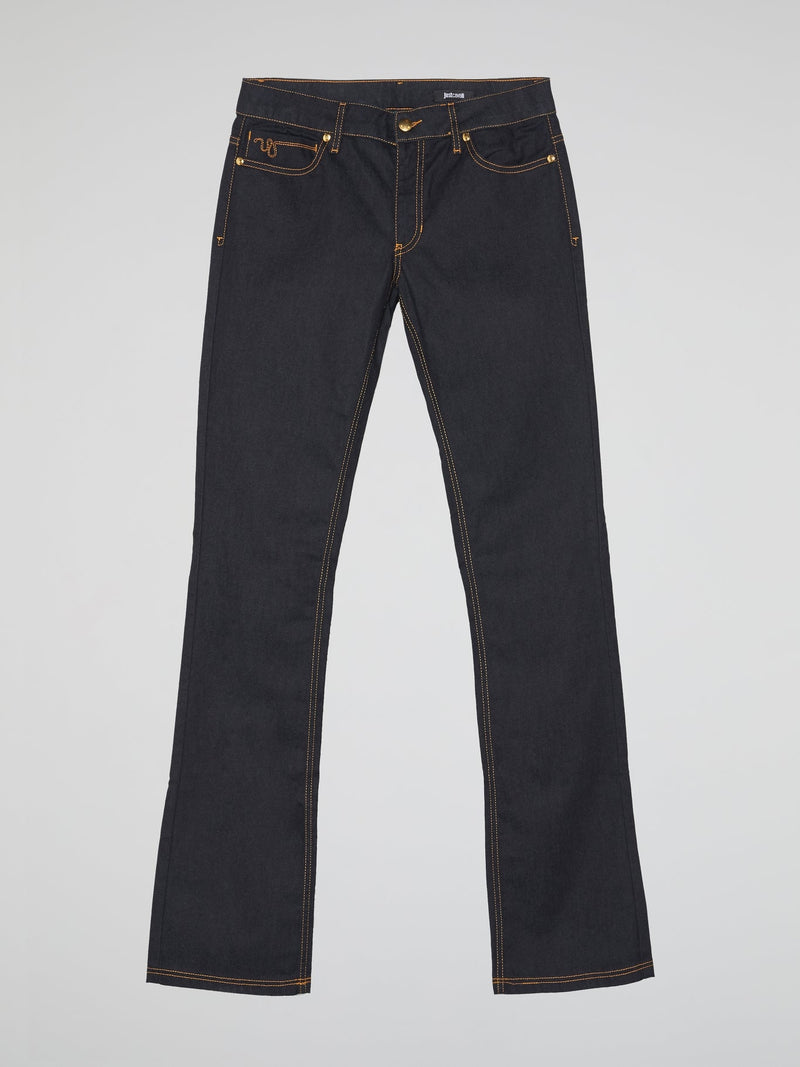 Navy Contrast Stitch Jeans