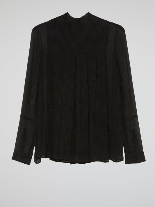 Black Bow Tie Knit Blouse