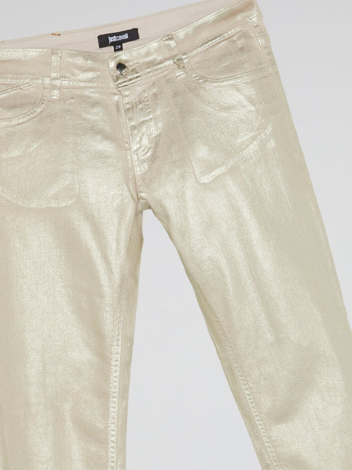 White Glittered Pants