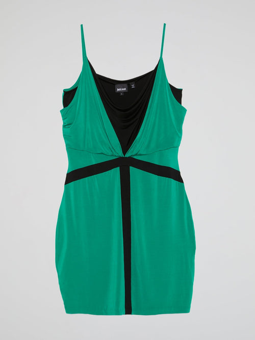 Green Cowl Neck Mini Dress