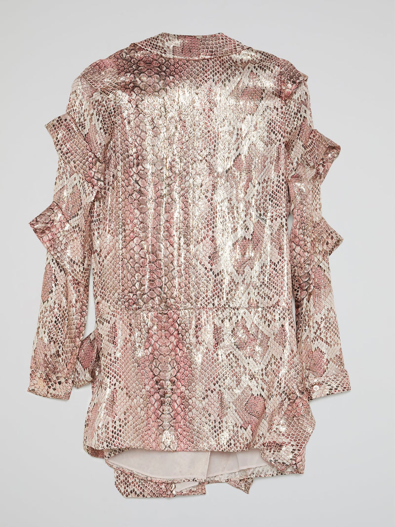 Snake Print Ruffled Top