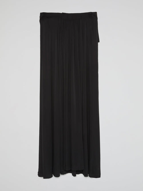 Black Pleated Maxi Skirt