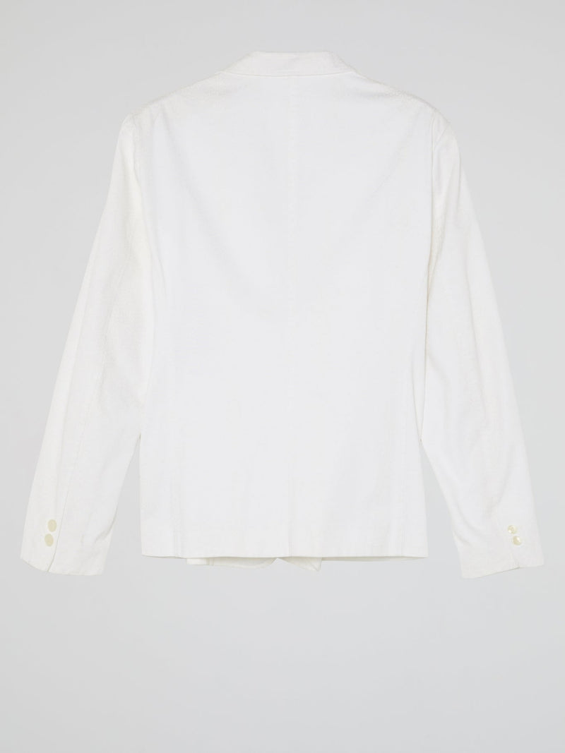 White Pocket-Detail Blazer