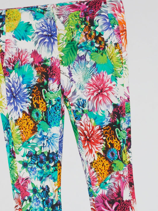 Floral Print Skinny Leg Trousers