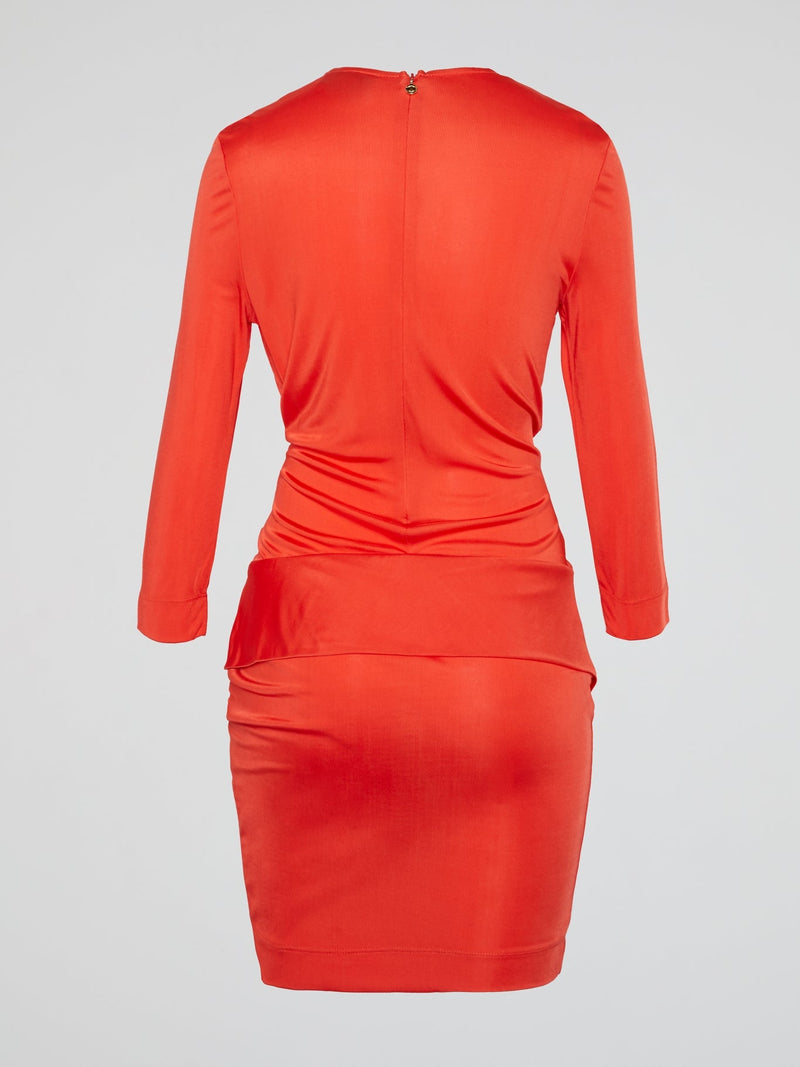 Orange Draped Mini Dress