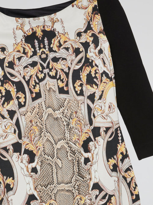 Baroque Print Mini Dress