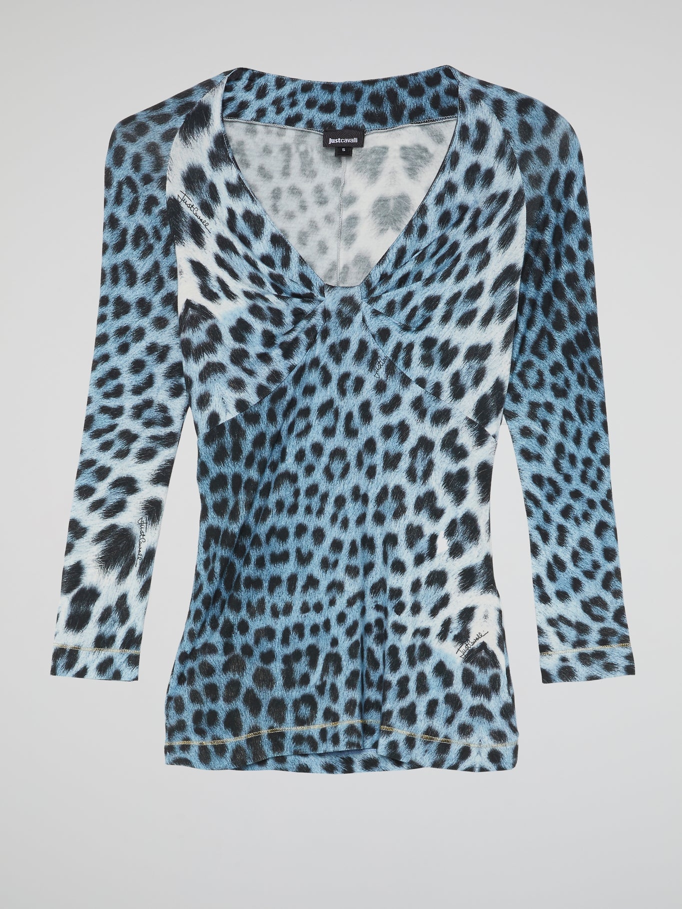 Blue Leopard Print Top