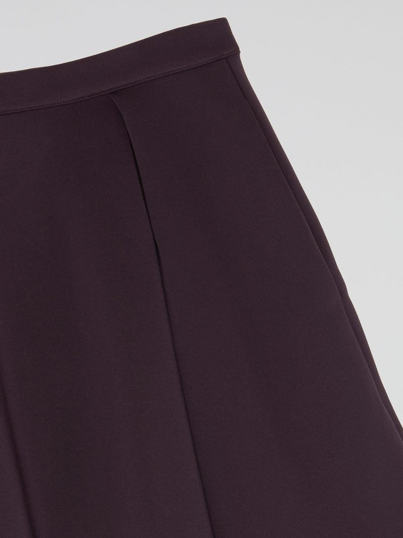 Purple Pleated Mini Skirt