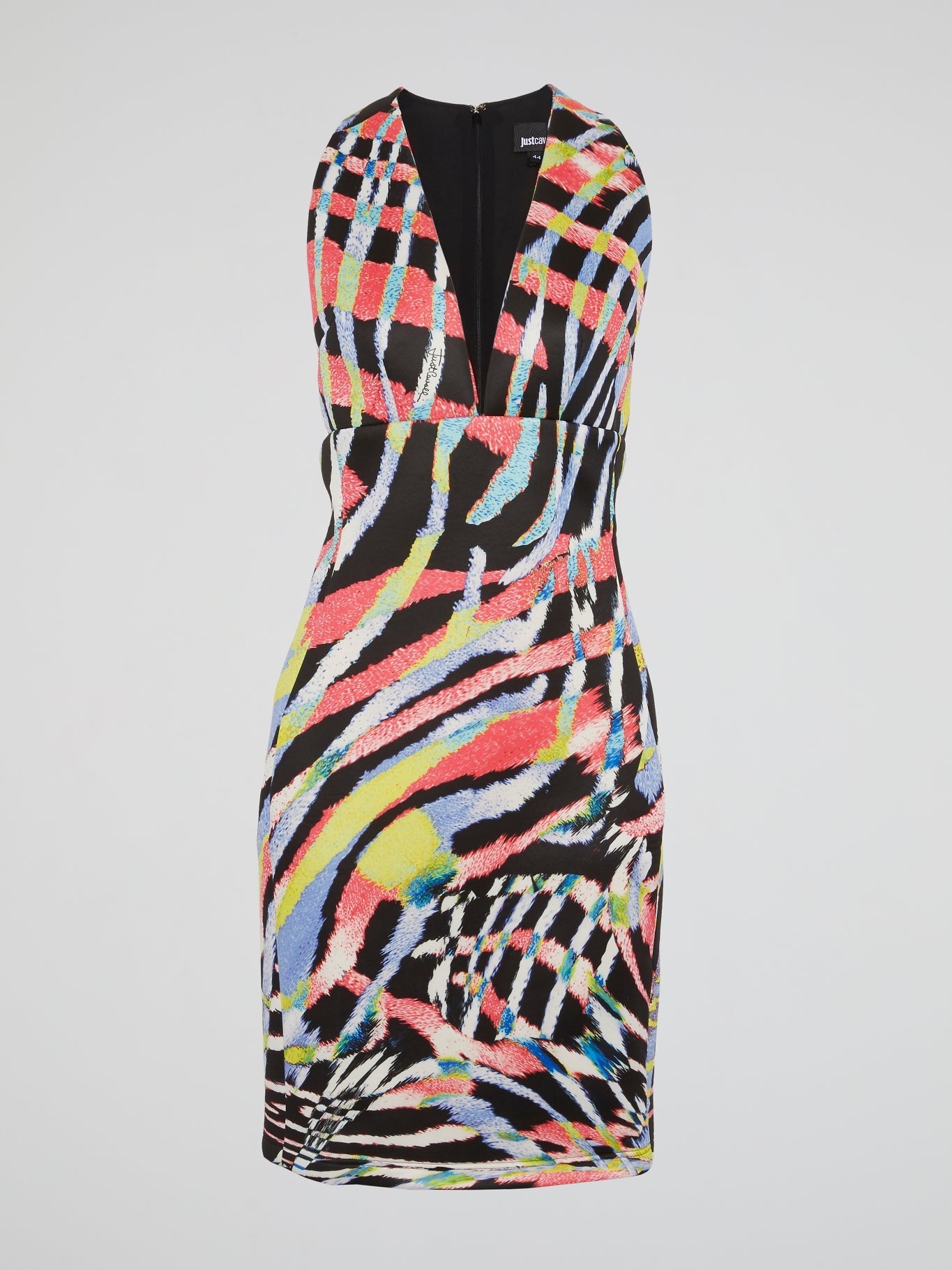 Printed Plunge Sheath Dress