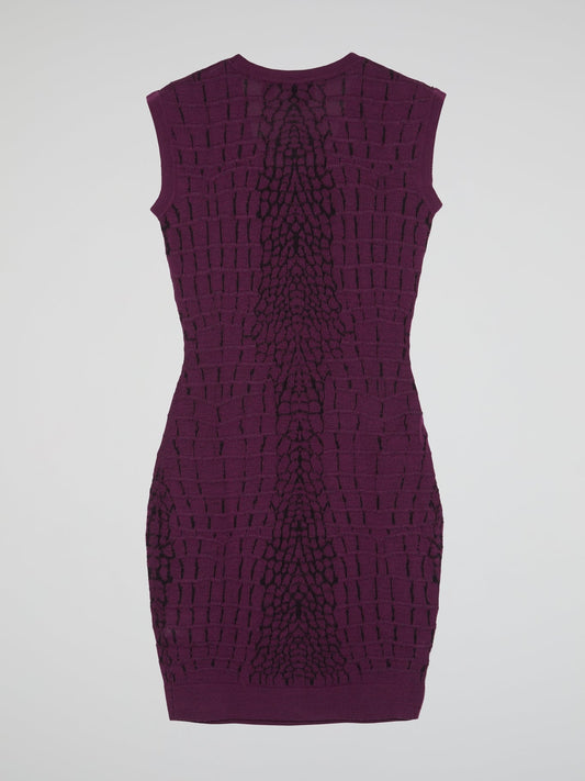 Purple Reptilian Knitted Dress