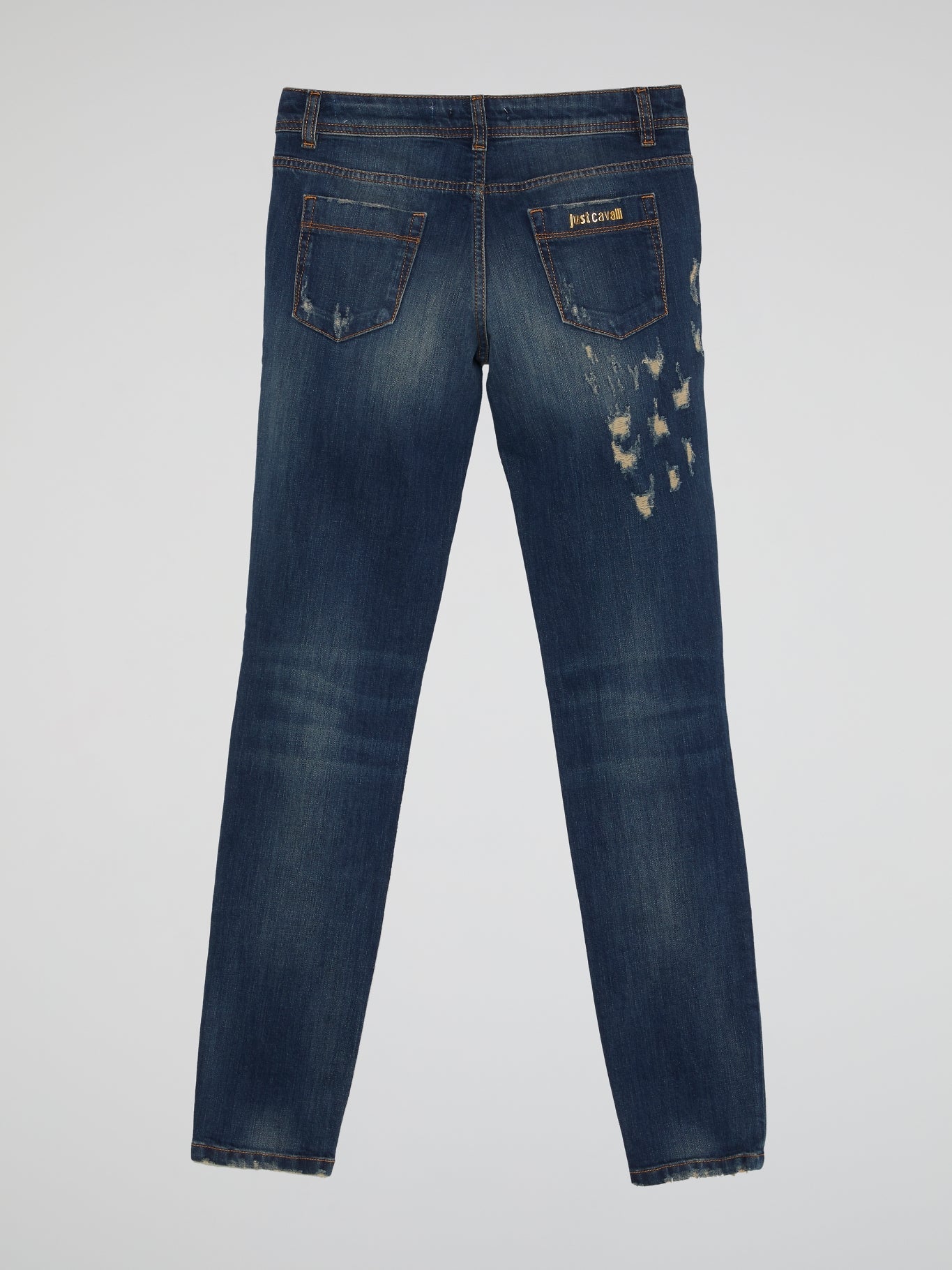 Leopard Effect Distressed Jeans