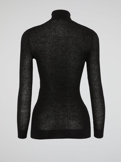 Black Turtleneck Top