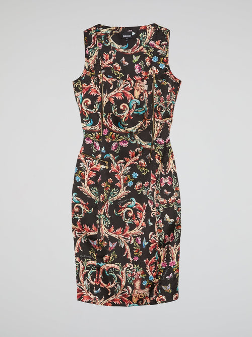 Baroque Print Sleeveless Dress