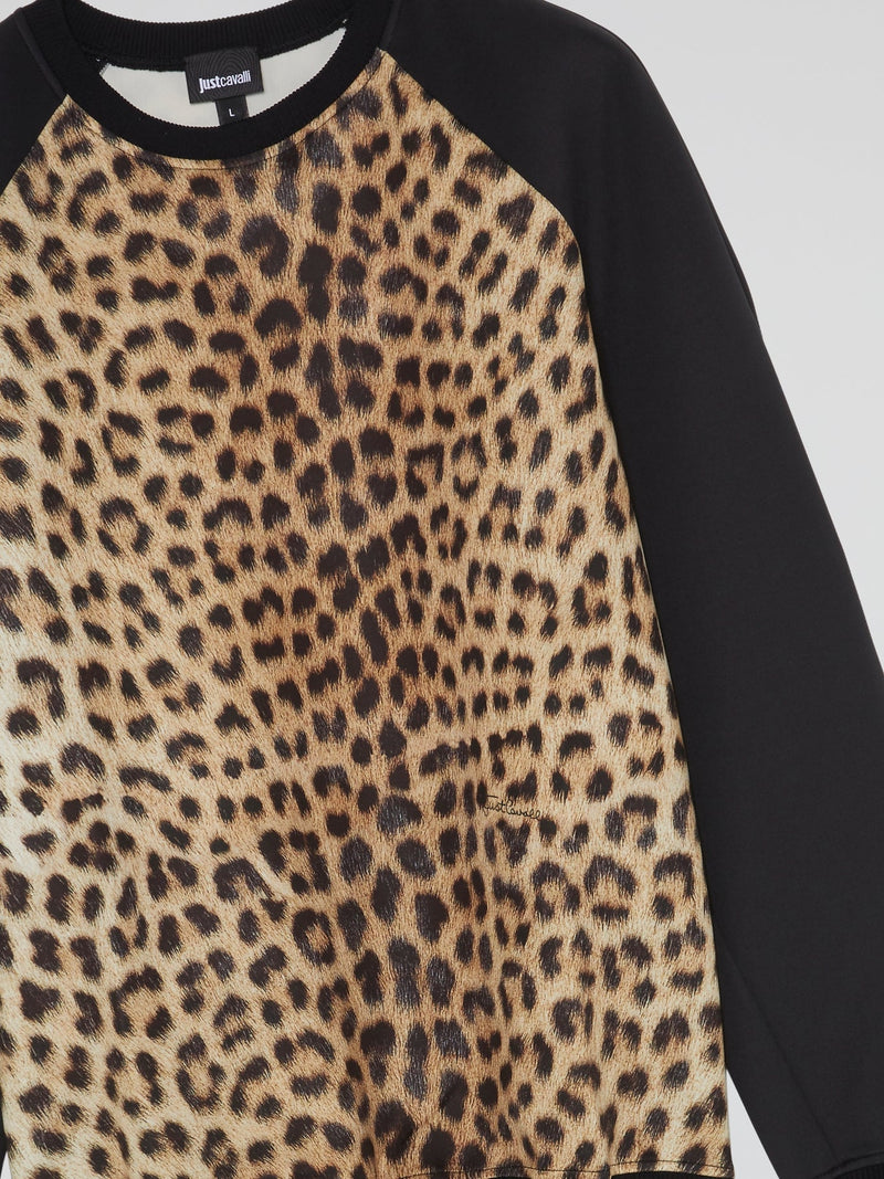 Leopard Print Raglan Sweatshirt