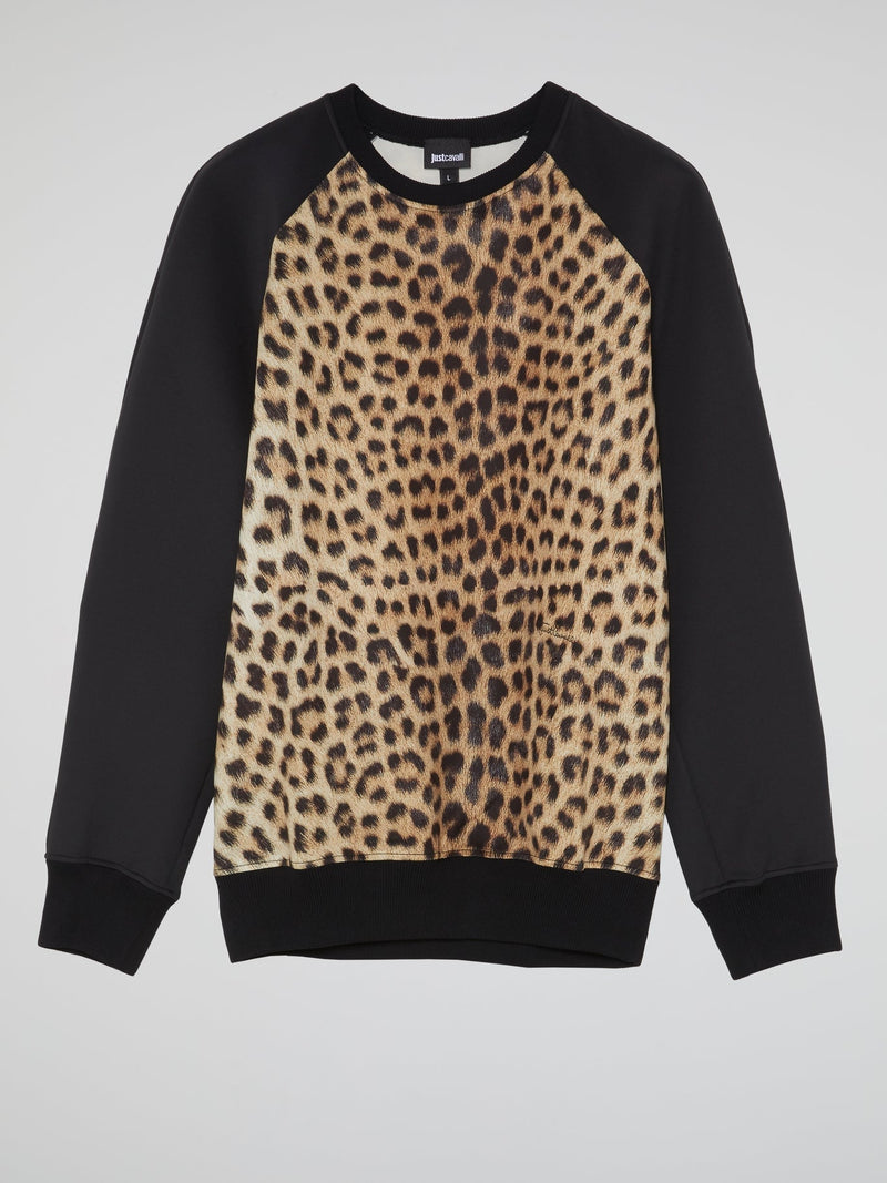 Leopard Print Raglan Sweatshirt