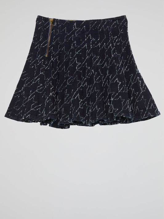 Navy Flared Mini Skirt