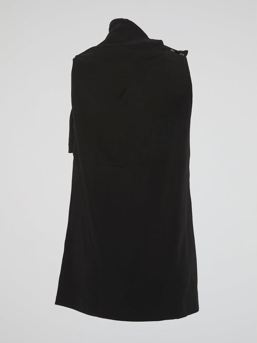 Black Cowl Neck Sleeveless Top