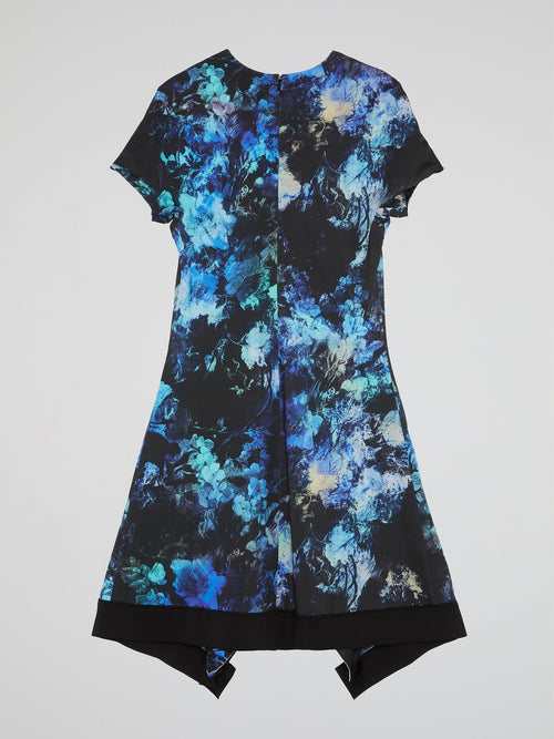 Blue Floral Print Dress