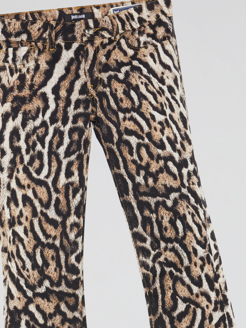 Leopard Print Bootcut Pants