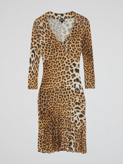 Leopard Print Long Sleeve Dress