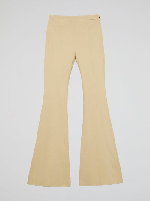 Beige Bell Bottom Pants