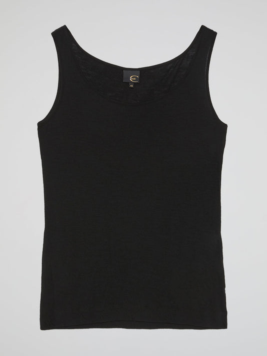 Black Cotton Tank Top