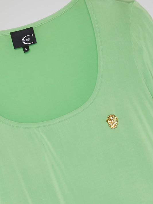 Green Scoop Neck Top